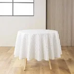 UBRUS BÉŽOVÝ KULATÝ SE ZÁŘIVÝM VZOREM DO JÍDELNY PRŮMĚR 180 CM