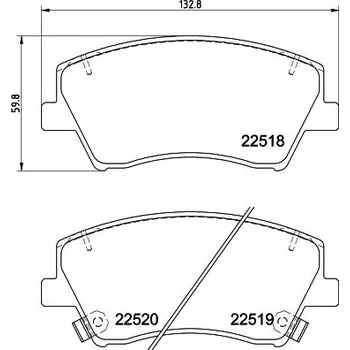 Brzdová destička Sada brzdových destiček, kotoučová brzda HELLA 8DB 355 039-041