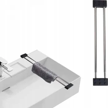Odkapávač na nádobí Odkapávač do dřezu s držákem na hadřík, ručník a houbičku, rozšiřitelný, ocelový