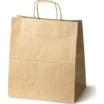 Nákupní taška Sada 50 ks PAPÍROVÉ TAŠKY 30,5x17x34 cm HNĚDÉ 100 GSM Nákupní tašky