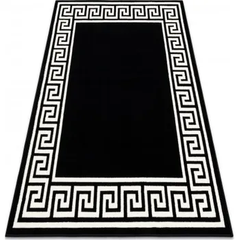 Koberec Weltom Kusový koberec BCF Morad GREK Klasický Řecký vzor černý bílý Rozměr: 60x110 cm