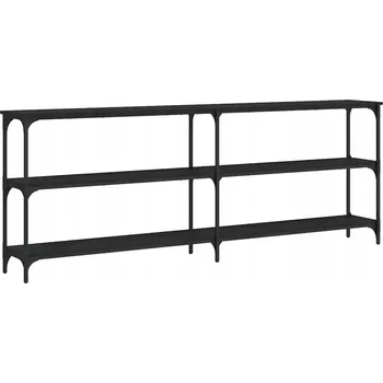 Konferenční stolek Konzolový stolek, černý, 200x29x75 cm, dřevěný kompozit