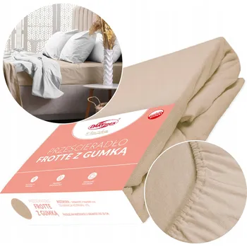 Prostěradlo Prześcieradło frotte z gumką 180x200 cm, béžová barva