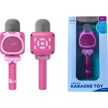 Hudební nástroj pro děti Mamido Dětský bezdrátový Bluetooth karaoke mikrofon růžový