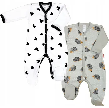 Kojenecký overall Balení 2 overalů OVERAL KLEKLE vel. 74 s motivem myšího ježka