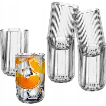 Sklenice Sklenice na nápoje a koktejly ryhované Altom Design Selena 430 ml Sada 6 kusů