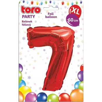 Balónek Balón Toro XL Číslice 7 červený 60 cm