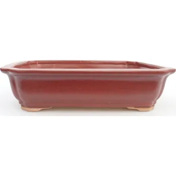 Květináč Keramická bonsai miska 27,5 x 22 x 7 cm vínová