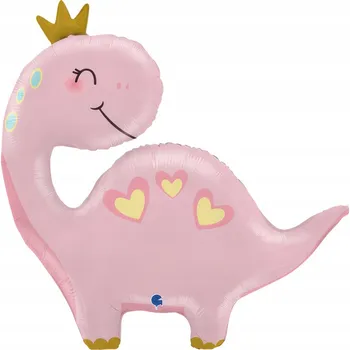 Balónek Fóliový balónek Dinosaurus růžový 28 palců (71 cm) narozeniny