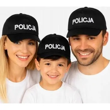 Čepice SUPER Policejní Čepice s nápisem DZD24556 Černá čepice policisty s kšiltem