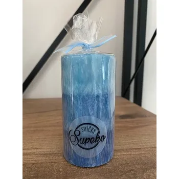 Svíčka Supeko Svíčka veselý váleček 9 cm Modrá