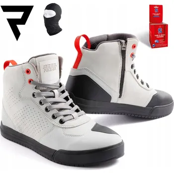 Moto obuv KOŽENÉ BOTY REBELHORN SPIKE ŠEDO-ČERNÉ / ČERNÁ PODRÁŽKA VEL. 44