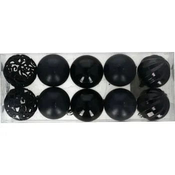 Vánoční dekorace Vánoční Vánoční Koule stromeček 6cm 10 Ks černé