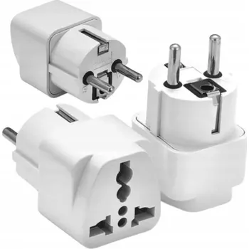 Zabezpečení domácnosti CESTOVNÍ ADAPTÉR UK/USA NA EU/PL - 16A, CE, KOMPAKTNÍ, BÍLÝ