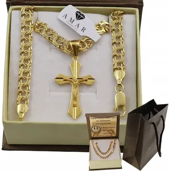 Řetízek PÁNSKÝ ŘETÍZEK ŘETÍZEK GARIBALDI S KŘÍŽEM PR 925 585, GRAVÍROVÁNÍ DÁREK