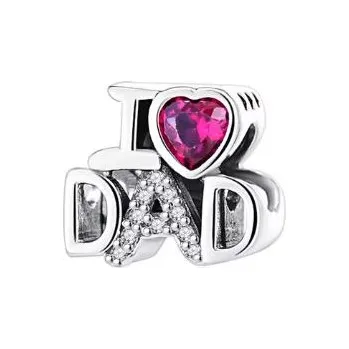 Přívěsek Stříbrné korálky charms táta, tatínek, miluji tě tati, stříbrný táta stříbro s925