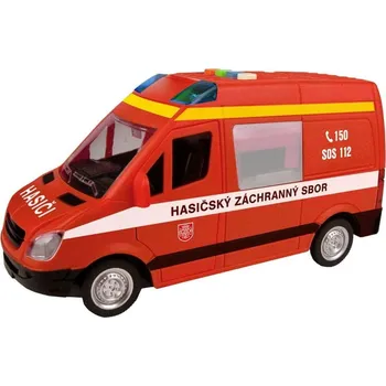 autíčko Made Hasičské auto dodávka na setrvačník se zvukem
