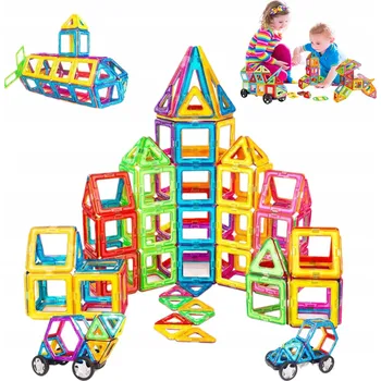 ostatní stavebnice VZDĚLÁVACÍ STAVEBNICE MAGNETICKÉ STAVEBNICE 180 DÍLKŮ + ORGANIZÉR NA KOSTKY