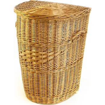 Koš na prádlo Home Koš na prádlo proutěný Půlkulatý 50x45x65 cm Přírodní Povrchová úprava: Nelakováno-bez povrchové úpravy bezbarvým lakem