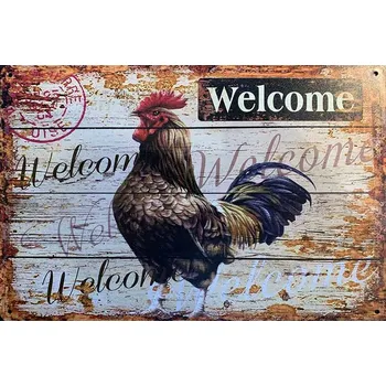 Obraz Plechová cedule Welcome