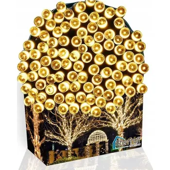 Vánoce VÁNOČNÍ OSVĚTLENÍ NA STROMEČEK 500 LED STÁLÉ SVĚTLO BÍLÁ TEPLÁ BEZ PROGRAMÁTORU 30M VENKOVNÍ