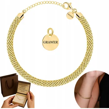 Náramek ZLATÝ PLNÝ DÁMSKÝ NÁRAMEK TUB RYZOST 925 585 MASIVNÍ + GRAVÍROVÁNÍ DÁREK