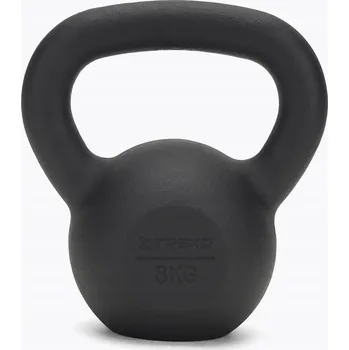 Kettlebell litinový TREXO 8 kg černý pro cvičení, závaží, fitness váha