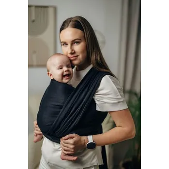 Šátek na nošení dítěte LennyLamb Basic Line - LITTLE HERRINGBONE BLACK EBONY - délka 5,2m (vel. 7)