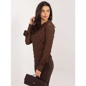 Dámská halenka Hnědá vzorovaná halenka Italy Moda hnědá 3501699