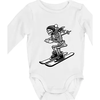 Kojenecké oblečení Ski kostra - Body kojenecké s dlouhým rukávem - Dlouhý r. do 3 měs ( Bílá )