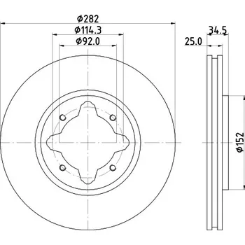 Brzdový kotouč Brzdový kotouč HELLA PAGID 8DD 355 104-971