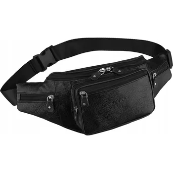 Ledvinka Pánská ledvinka na boky, pás Rovicky z přírodní kůže, černá