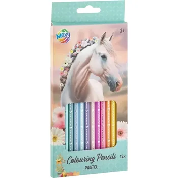 omalovánky Pastelové omalovánky s motivem koní, 12 ks MOXY