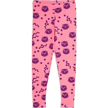 Dívčí legíny Dětské bavlněné legíny Mini Rodini Squiggly cats 2513011728 růžová 42X, vel. 56-62
