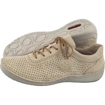 Dámské polobotky Dámské boty RIEKER Antistress 52546-60 Béžové s prolamovaným vzorem, vel. 39