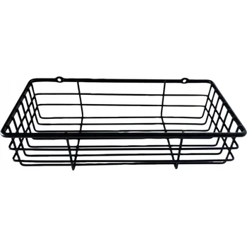 Drátěná police Polička do koupelny TORO 25x12cm černá