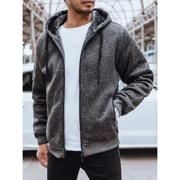 Pánské oblečení Dstreet Pánská mikina na zip BX5596 Barva: Tmavě Šedá, Velikost: 3XL