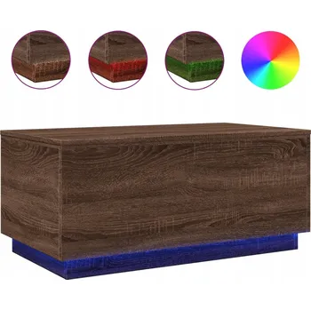 Konferenční stolek vidaXL Konferenční stolek s LED osvětlením 90 x 50 x 40 cm [839878] Barva: hnědý dub
