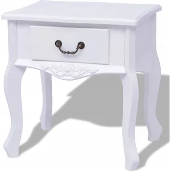 Noční stolek Noční Stolek Noční stolek 45x48x40 CM Dub Sonoma Bílý Lesk MDF Zásuvky