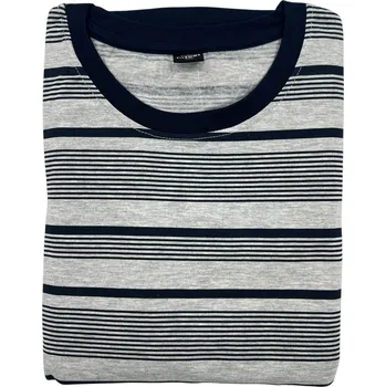 Pánské nadměrné bavlněné pyžama s dlouhým rukávem ZIDANE Barva: Šedá, Velikost: 2XL