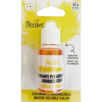 Decora, Itálie Airbrush barva tekutá yellow 20g - Decora | Skvělé pro Váš domácí dort
