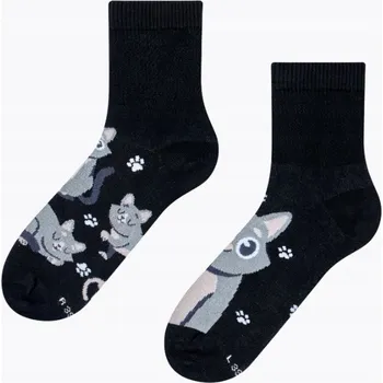 Pánské ponožky Antistresové ponožky podkolenky Šedá kočka 39-42 Dedoles