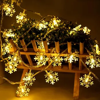 Vánoční světelný řetěz Světelný řetěz sněhové vločky 3 m teplá bílá