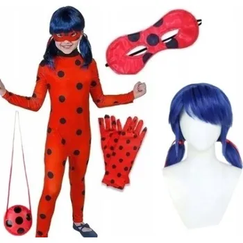 Karnevalový kostým Kostým beruška, kostým berušky, paruka, maska, taška 5v1, rukavice M110-122