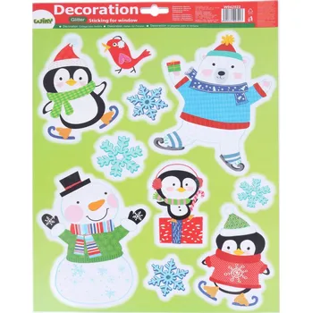 Vánoční dekorace Vánoční okenní dekorace 41x29 cm - Elegantní ozdoba bez potřeby baterií, id