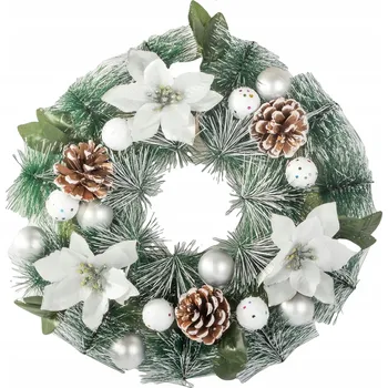 Vánoční dekorace VÁNOČNÍ DEKORACE DEKORAČNÍ VĚNEC OZDOBA NA DVEŘE VÁNOČNÍ STĚNA