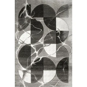 Koberec Koberec Amelia A472A šedý / černý, půlkruhy / mramor