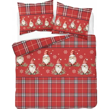 Povlečení Povlečení povlečení VÁNOČNÍ SKŘÍTCI TRPASLÍCI MIKULÁŠOVÉ SNĚHOVÉ VLOČKY 220x200