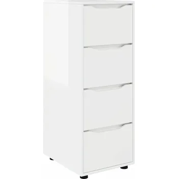 Komoda Skříňka pro ukládání, vysoký lesk bílá, 40 x 48 x 105 cm