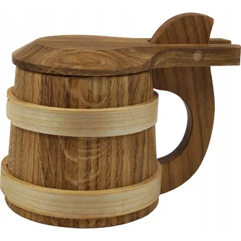 Sklenice Pivní Sklenice s dřevěnou klapkou DUB 0,5L